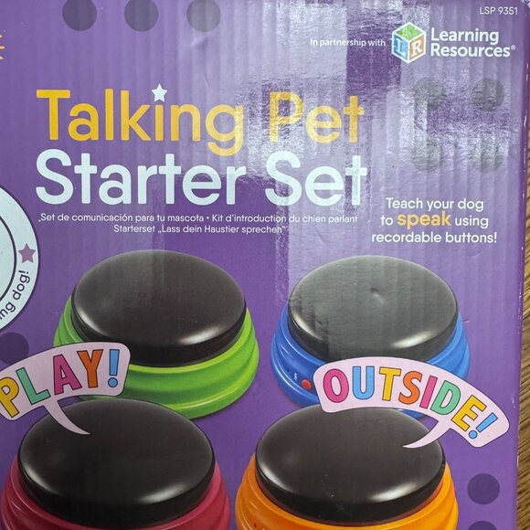 Talking Pet Starter Set 4 Recordable Buttons Teach Your Dog To Speak - Picture 1 of 7